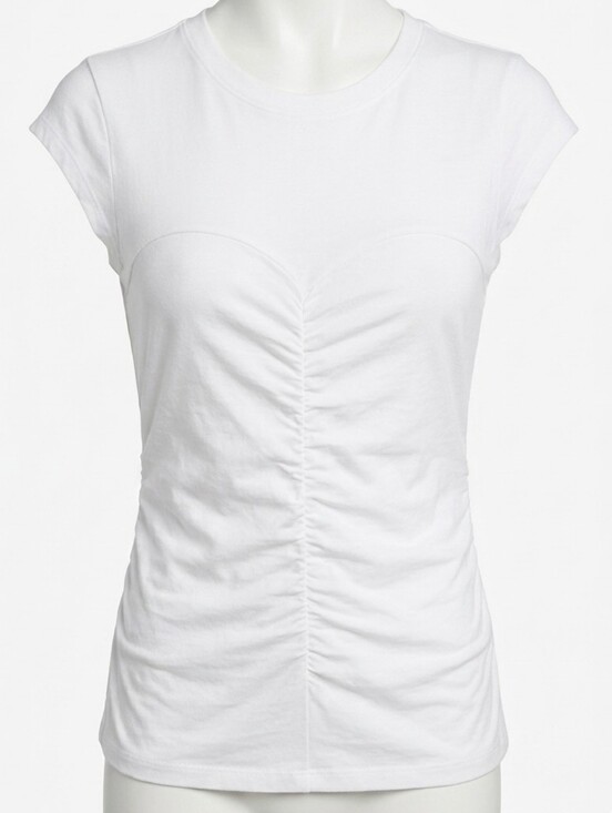 Express Tops - Express White Cap Sleeve Rouched Detail Women's Top Size M Flattering